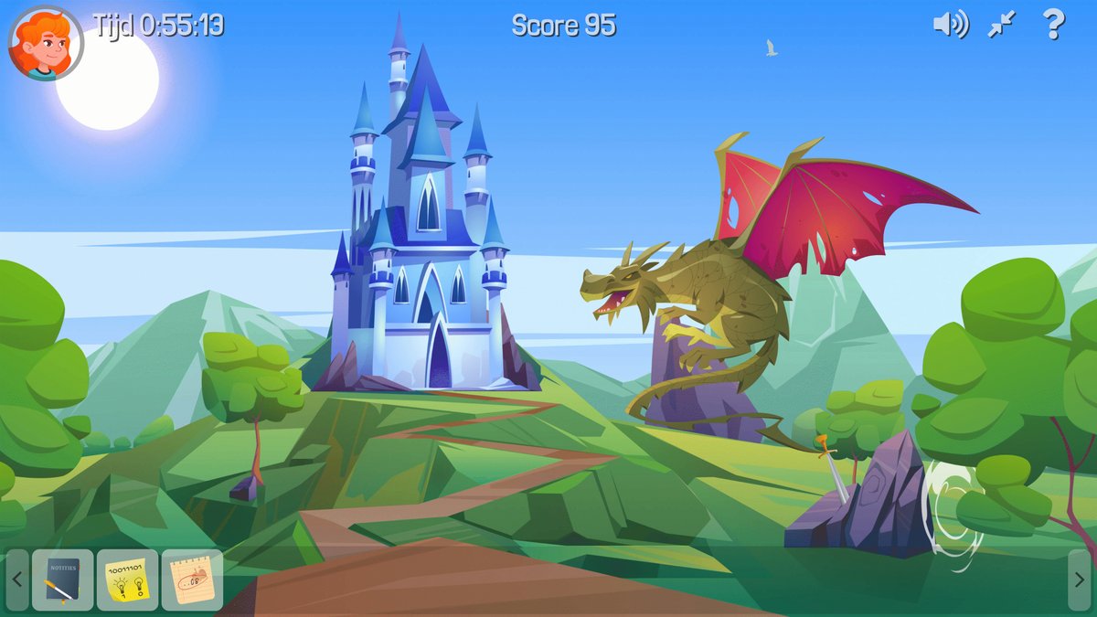 The player in the fantasy world with the dragon