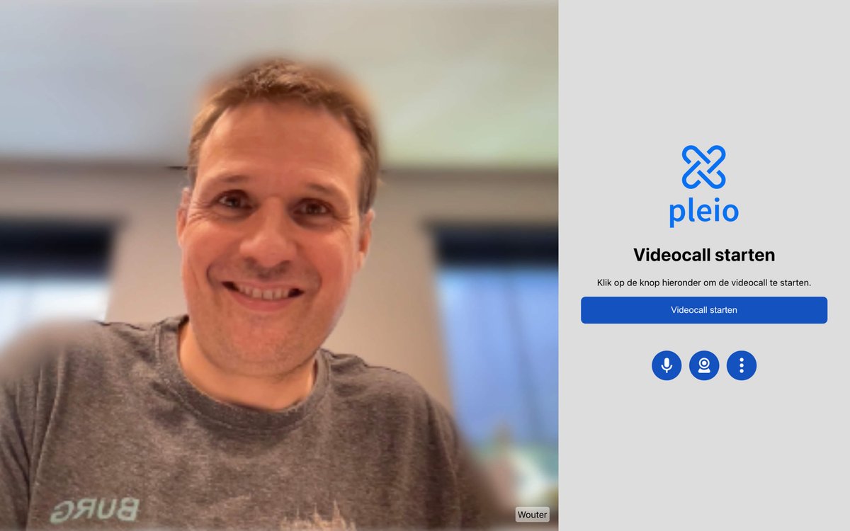 Video call start screen with a blurred background