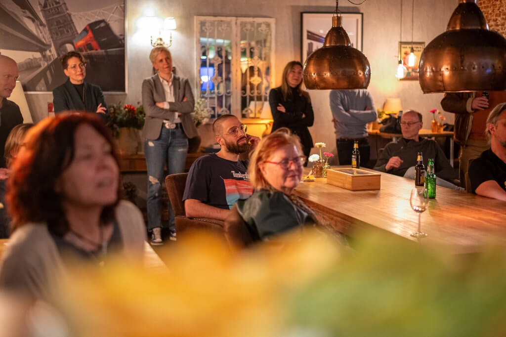 Visitors listening at the Almere Tech Meetup